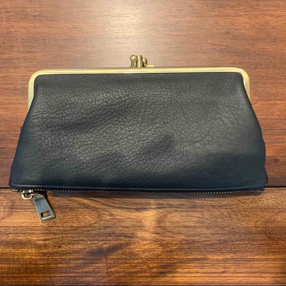 Black & gold clasp wallet